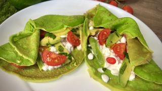 Что-то новенькое к Масленице! Готовим зелёные блинчики с необычной начинкой